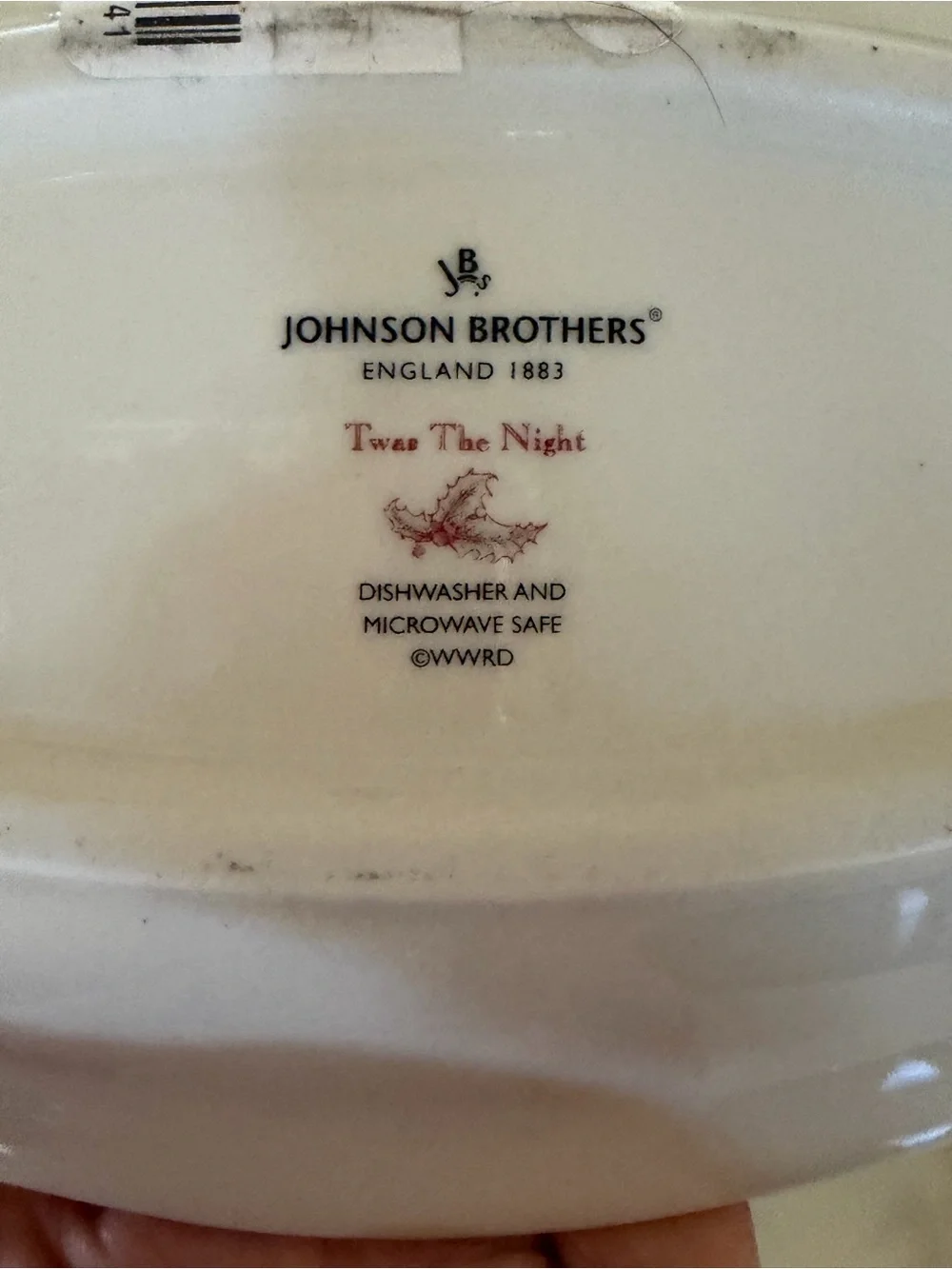 Johnson Brothers Twas the Night Christmas Gravy Boat & Underplate Set